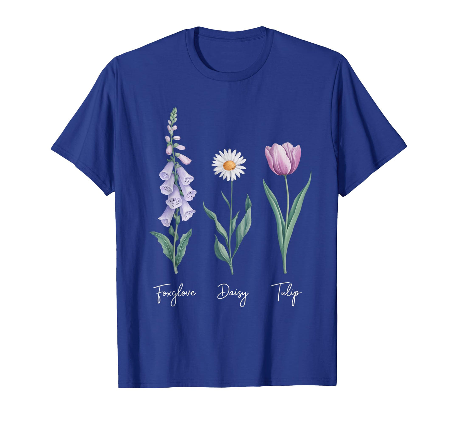 Foxglove Daisy Tulip Wildflower Garden Harmony Design T-Shirt