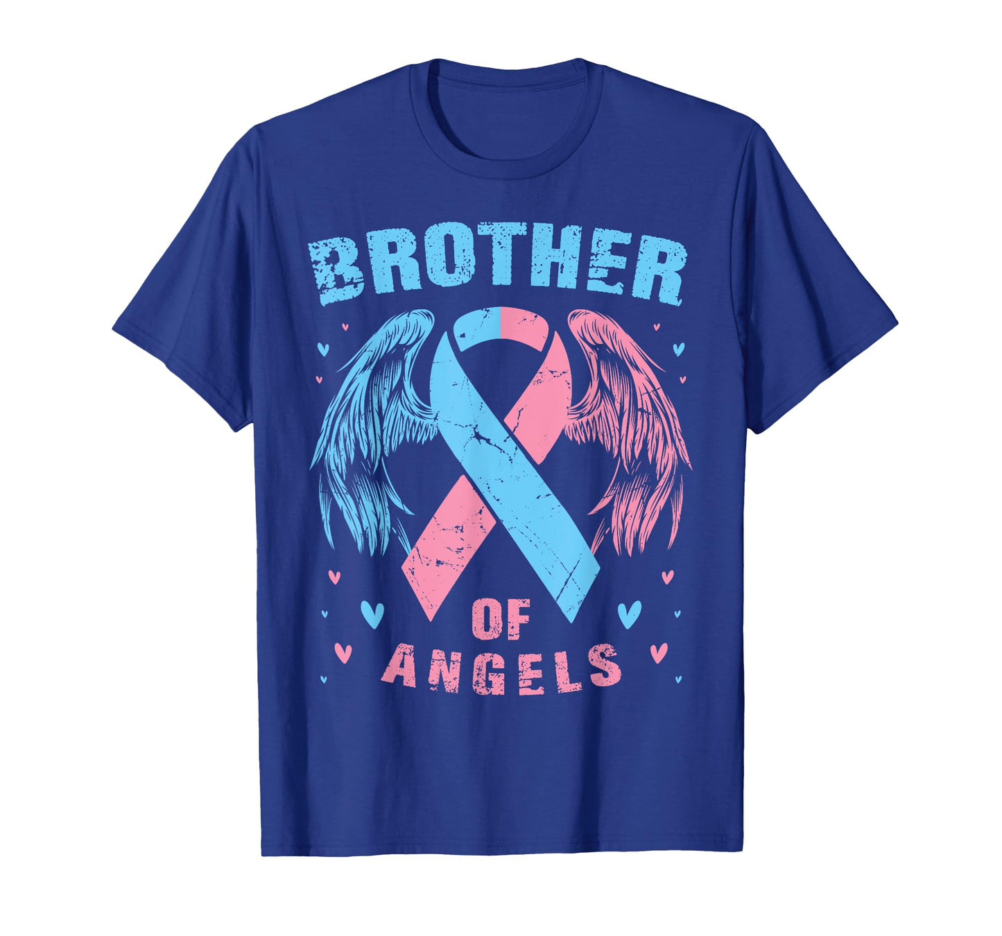 Brother of Angels Pregnancy Miscarriage Child Loss Pink Blue T-Shirt