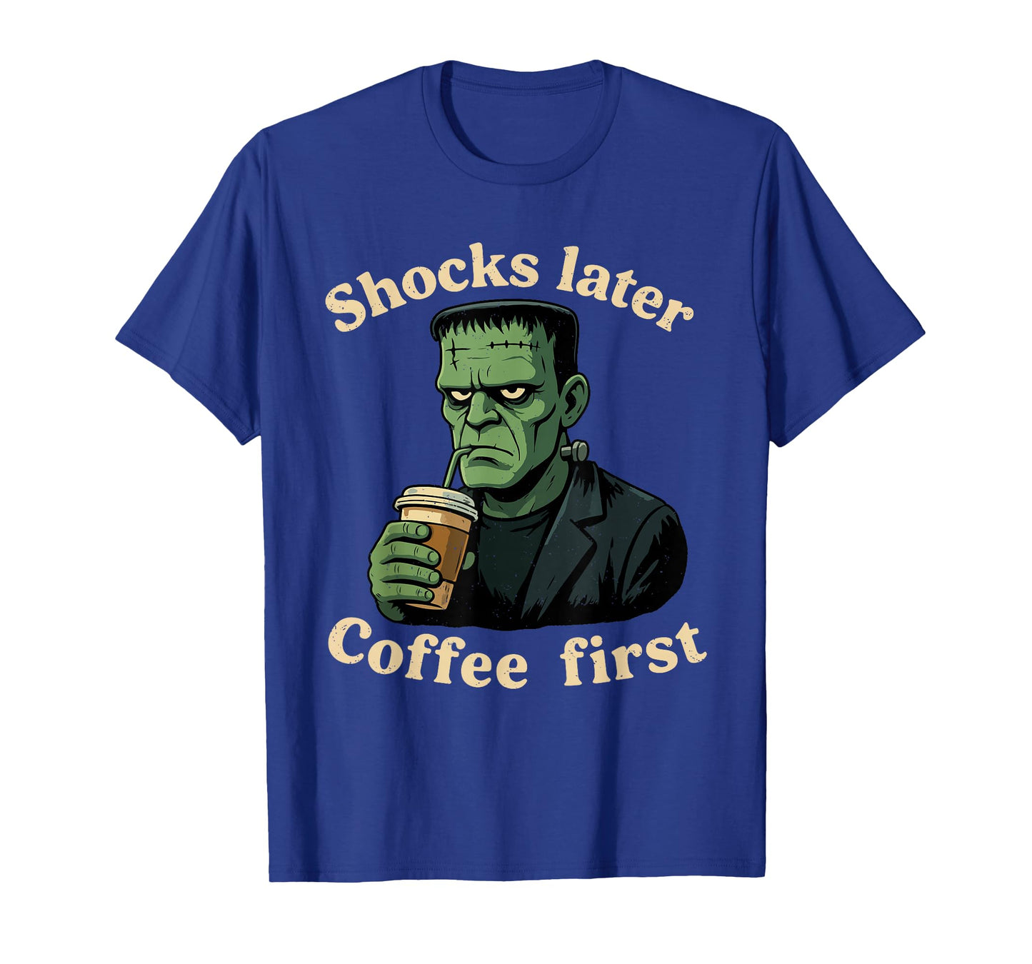 Coffee First Halloween Funny Ghoul Caffeine Lover T-Shirt