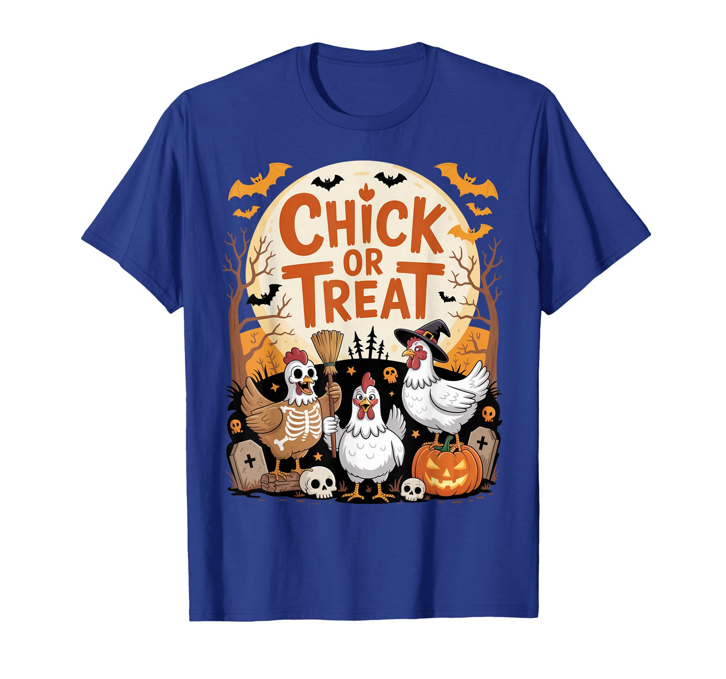 Funny Chick or Treat Funny Chicken Lover Halloween Pumpkin T-Shirt