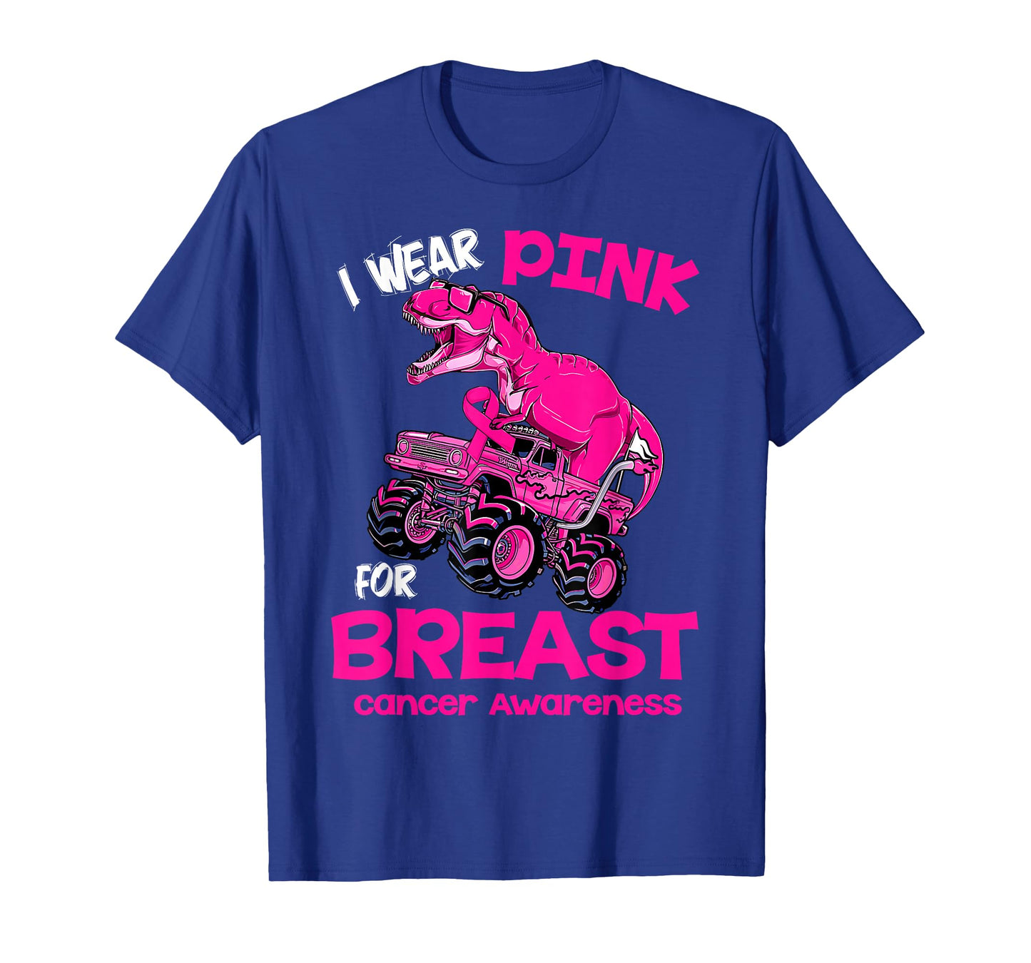 I Wear Pink for Breast Cancer Awareness Dinosaur Boys Kids T-Shirt
