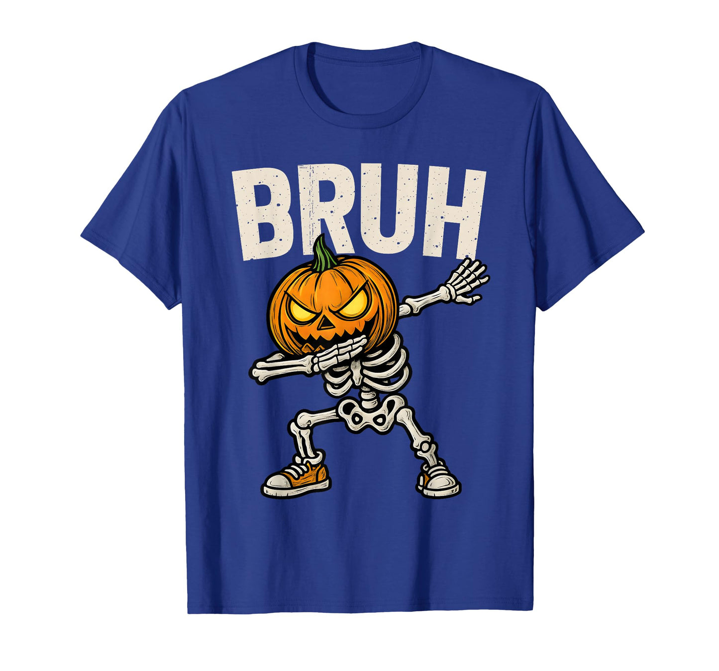 Dabbing Pumpkin Skeleton Bruh Halloween Trick Or Treat Boys T-Shirt