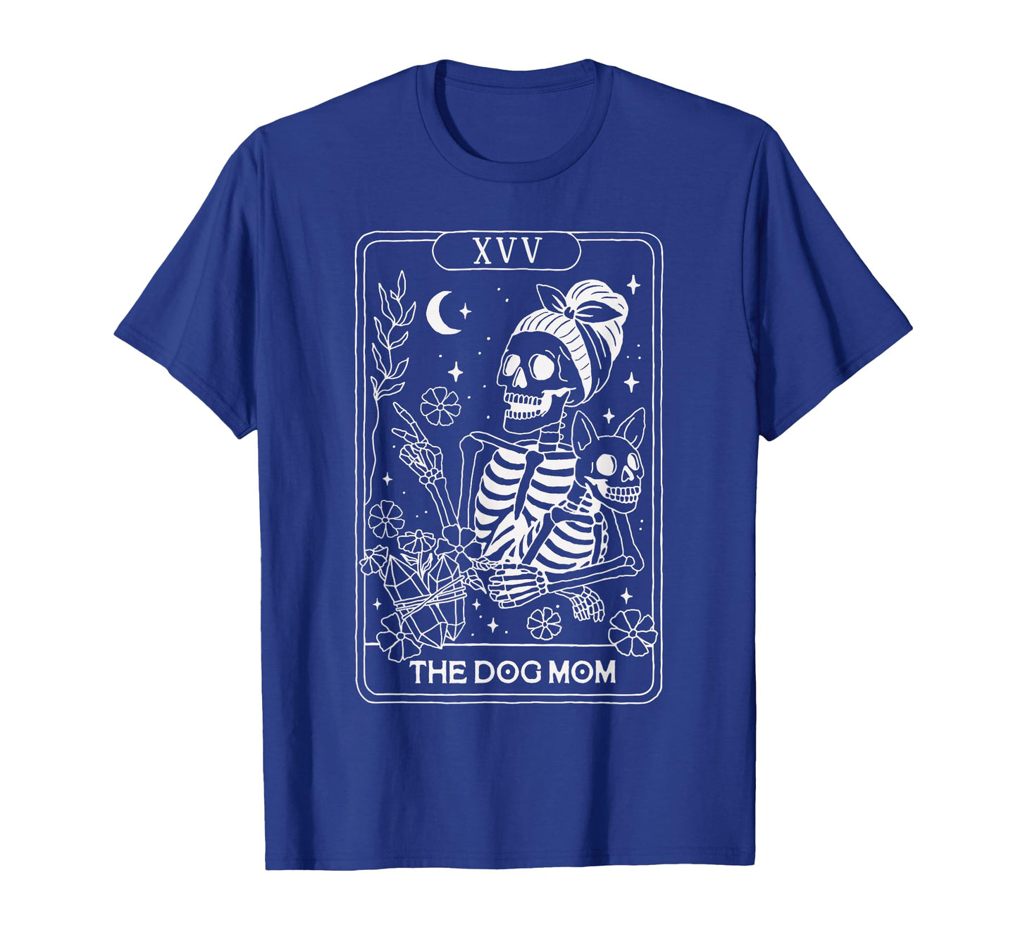 Skeleton Tarot Card Dog Mom Funny Pet Lover Astrology Women T-Shirt