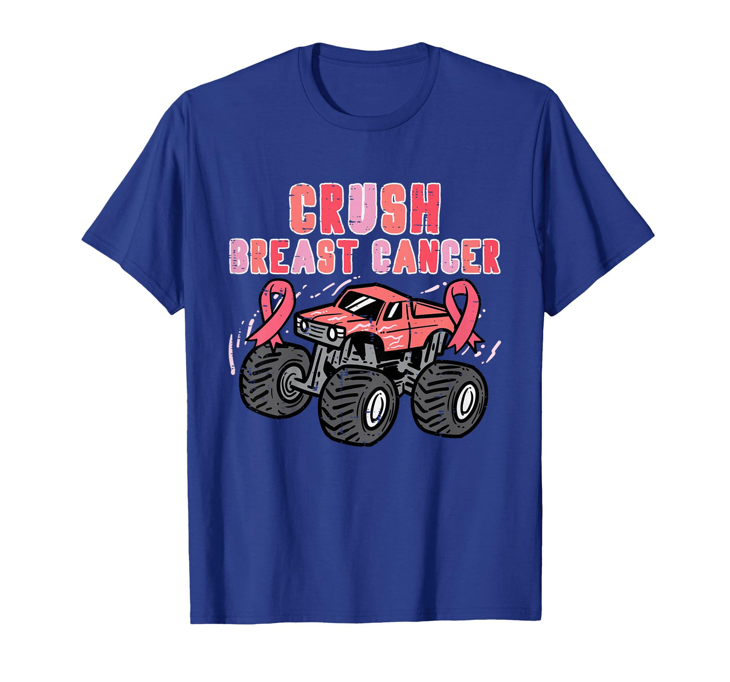 Pink Monster Truck Breast Cancer Awareness Toddler Boy Kids T-Shirt