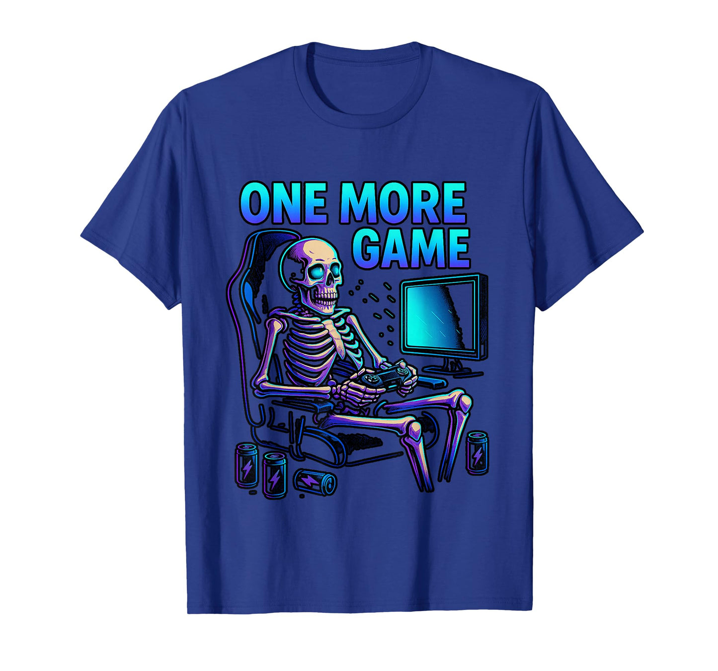 Funny Gamer Skeleton Gaming Console Chair One More Game T-Shirt