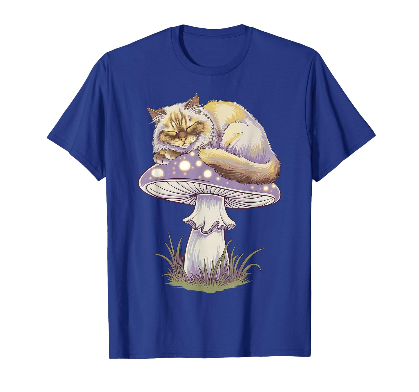 Magical Himalayan Cat on Glowing Mushroom T-Shirt