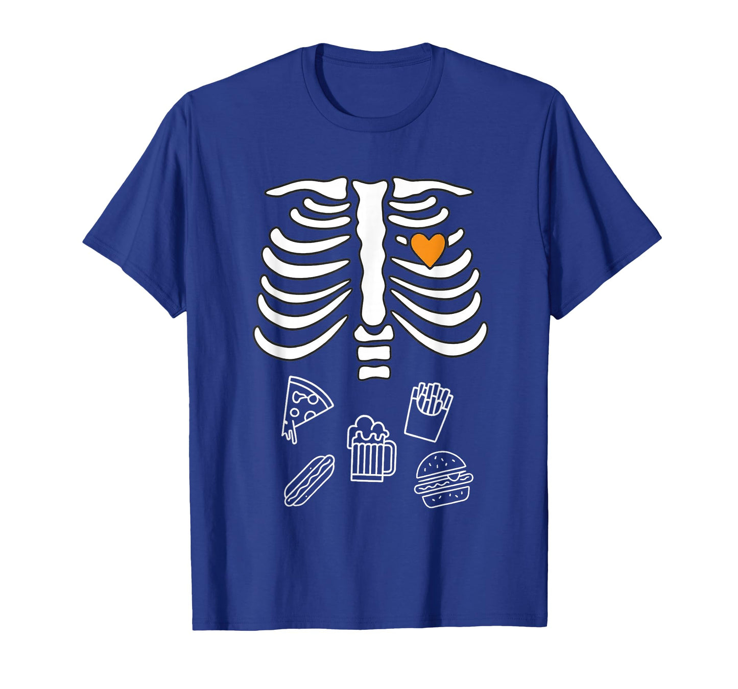 Funny Skeleton Fast Food Pizza Burger Beer Halloween T-Shirt
