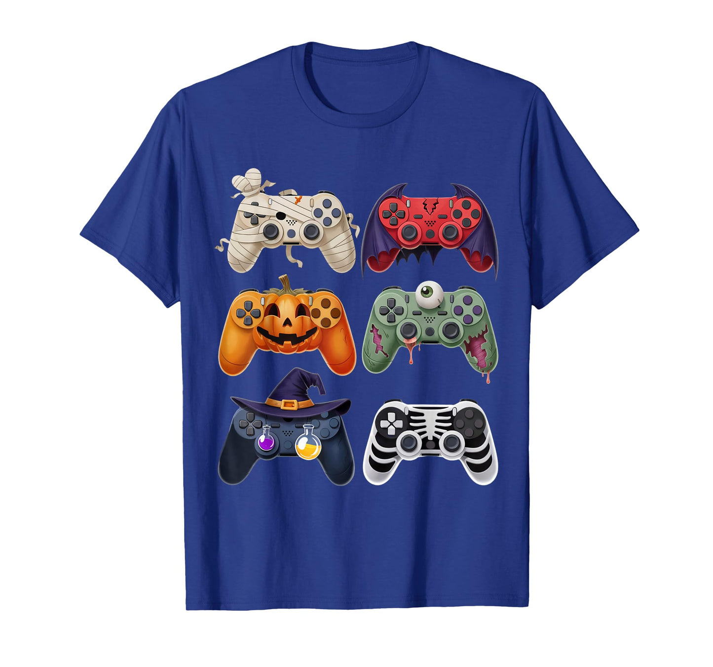Halloween Skeleton Zombie Gaming Controllers Mummy Boys Kids T-Shirt