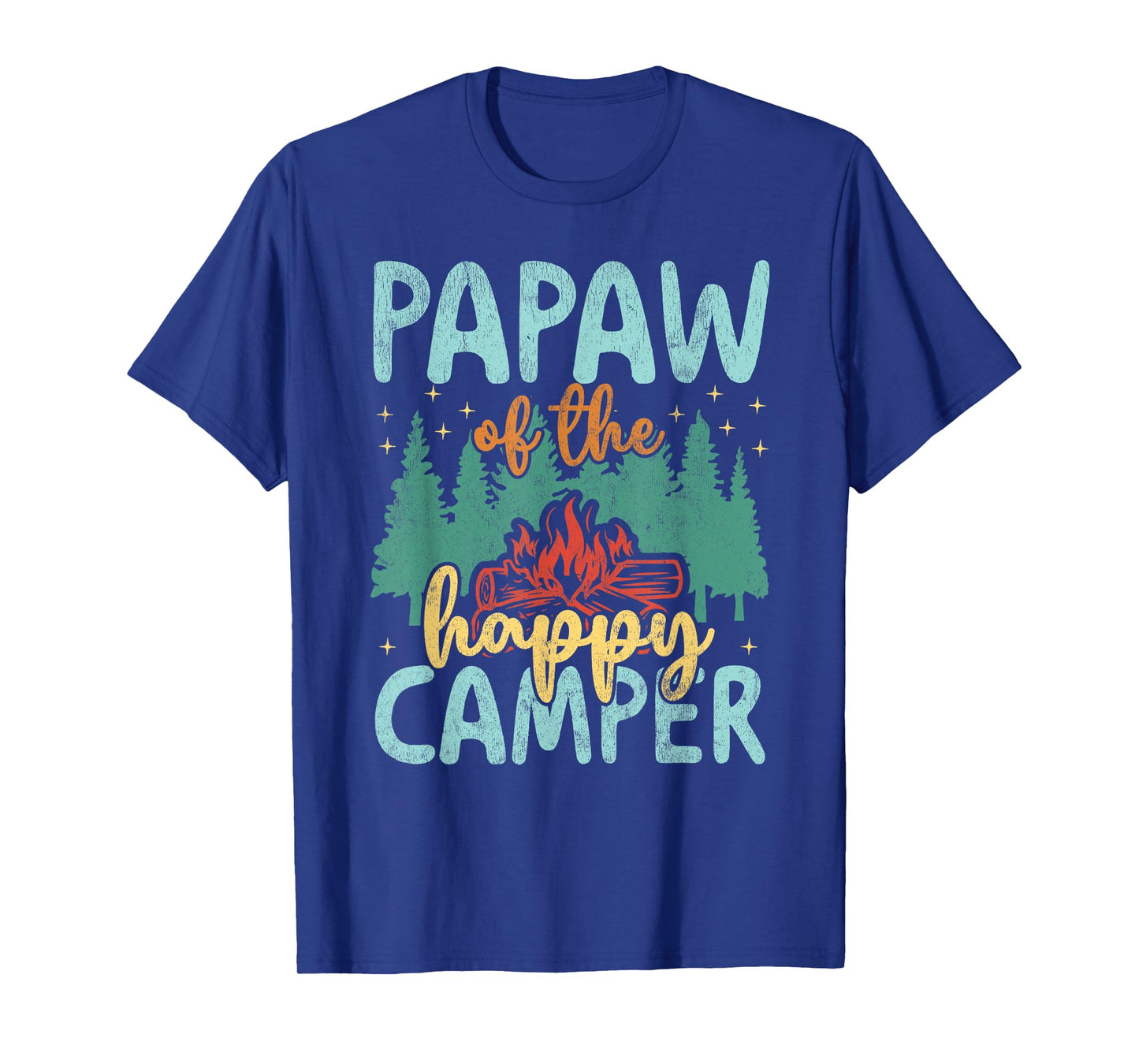 Papaw of Happy Camper 1st Birthday Party Retro Papaw T-Shirt