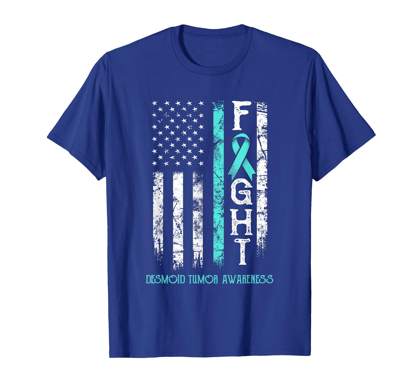 Desmoid Tumor Warrior US Flag T-Shirt