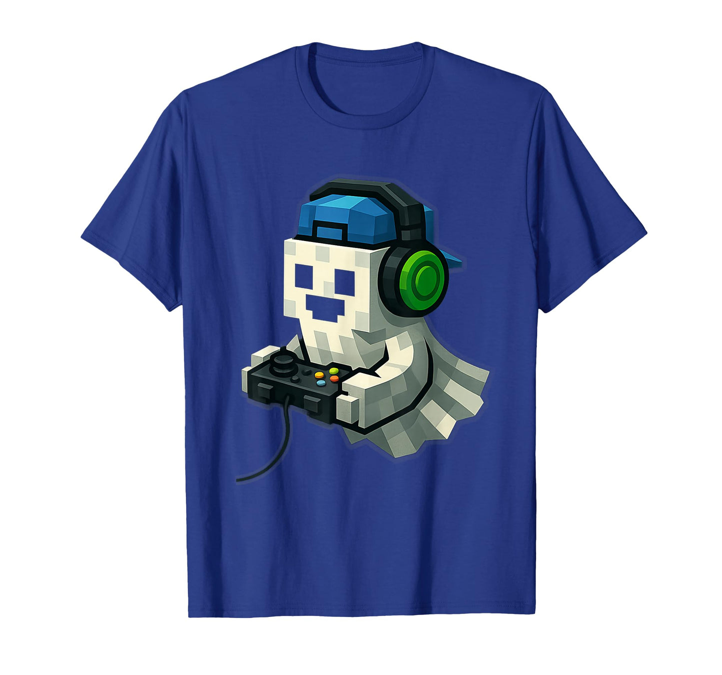 Funny Halloween Ghost Gamer Pixel Video Gaming Costume T-Shirt