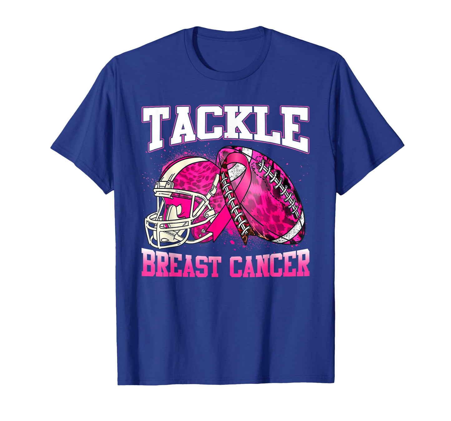 Tackle Breast Cancer Football Shirt Pink Ribbon Awareness T-Shirt