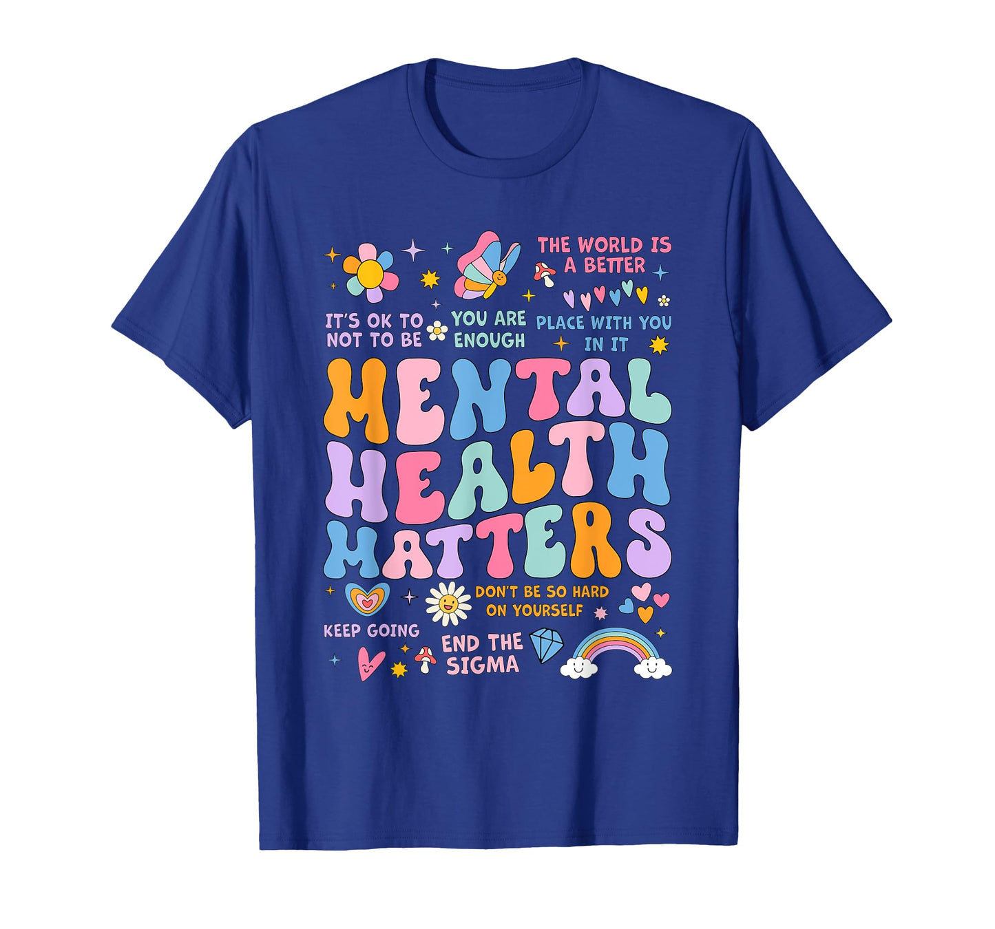 Mental Health Matters Support Squad Groovy Men Women Kids T-Shirt