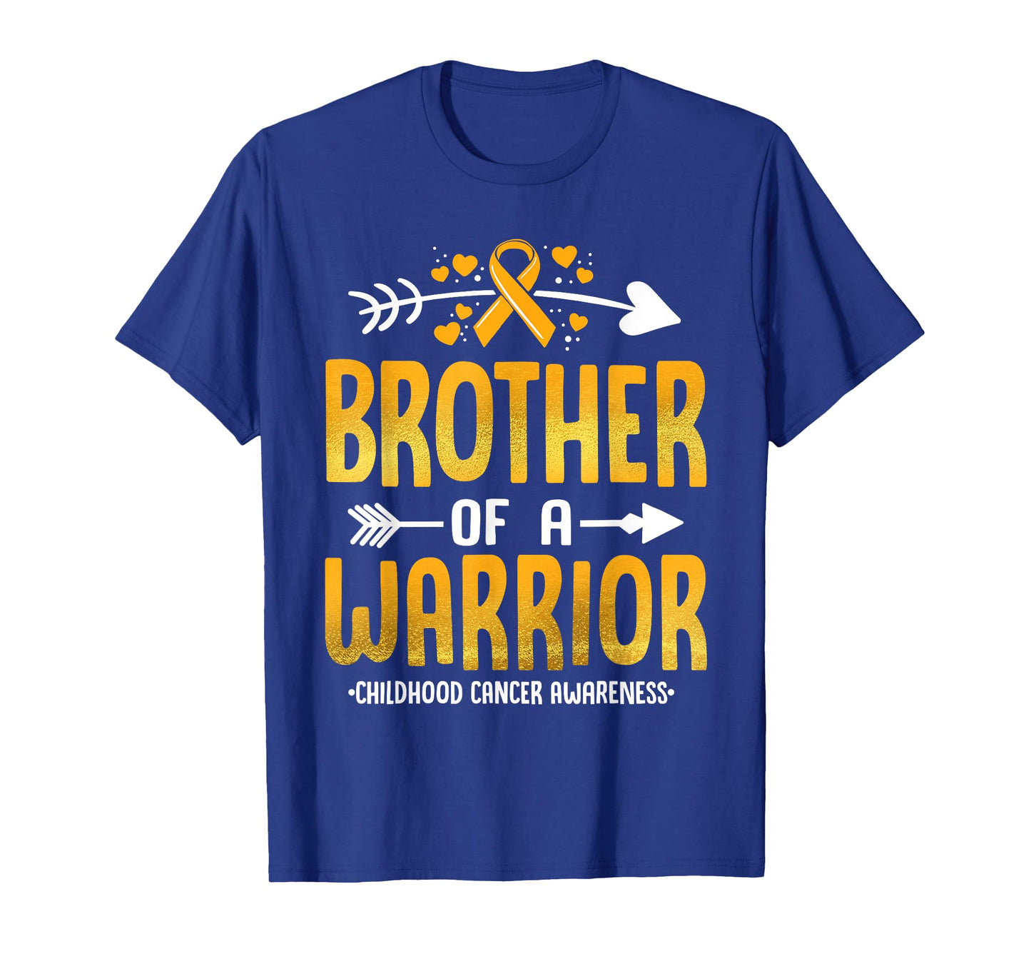 Brother Of A Warrior Childhood Cancer Awareness Gold Ribbon T-Shirt