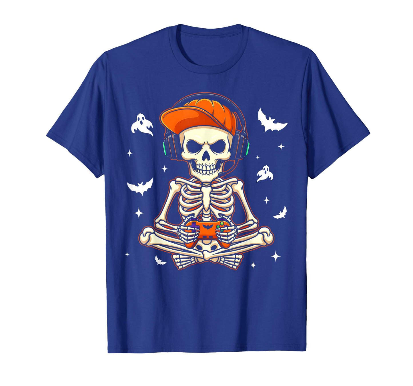 Funny Gaming Hallowen Skeleton Gamer Video Kids Boys T-Shirt
