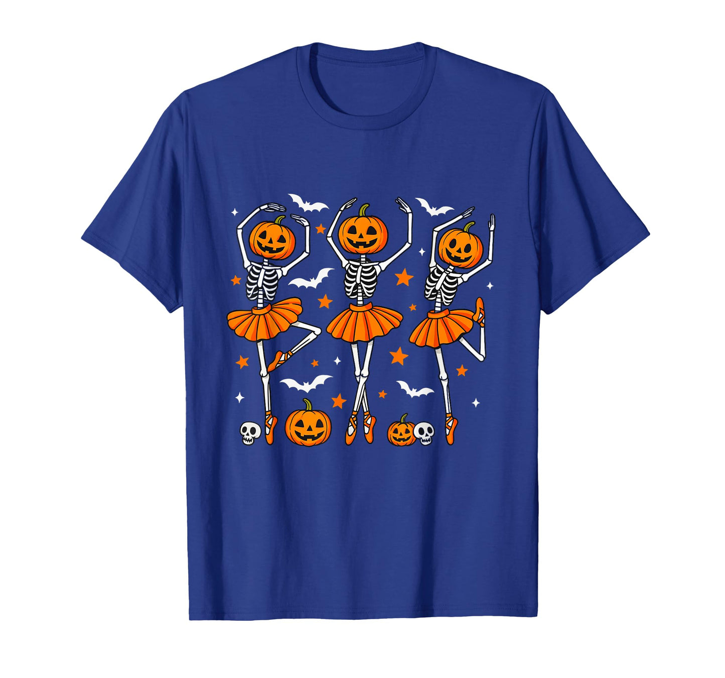 Cute Ballet Pumpkin Skeleton Halloween Men Women Boys Girl T-Shirt