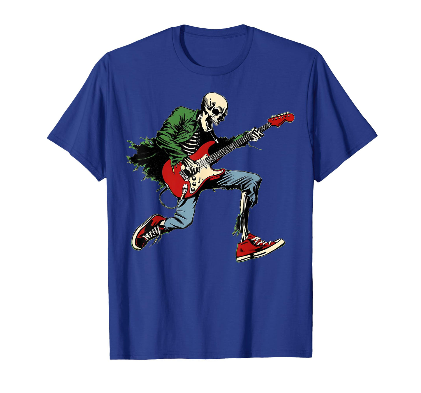 Skeleton Guitar Guy Halloween Rock & Roll Band Music Concert T-Shirt