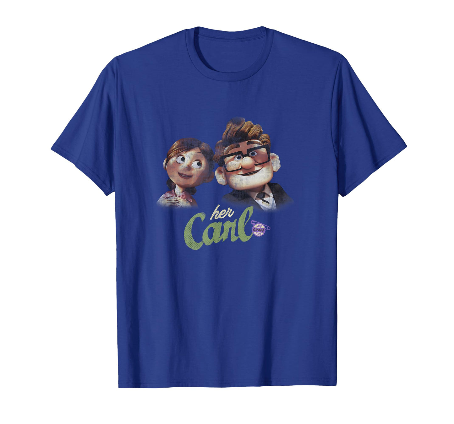 Disney Pixar Up Carl & Ellie Couple Her Carl Distressed T-Shirt
