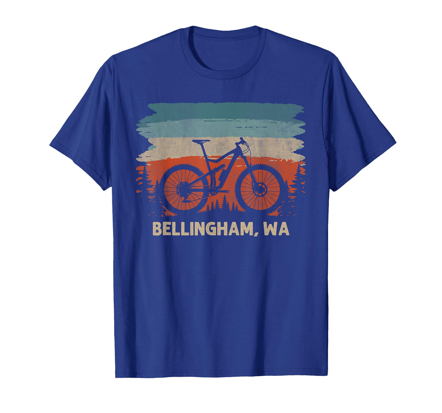 Bellingham WA Mountain Bike Trails Adventure Rider Retro T-Shirt