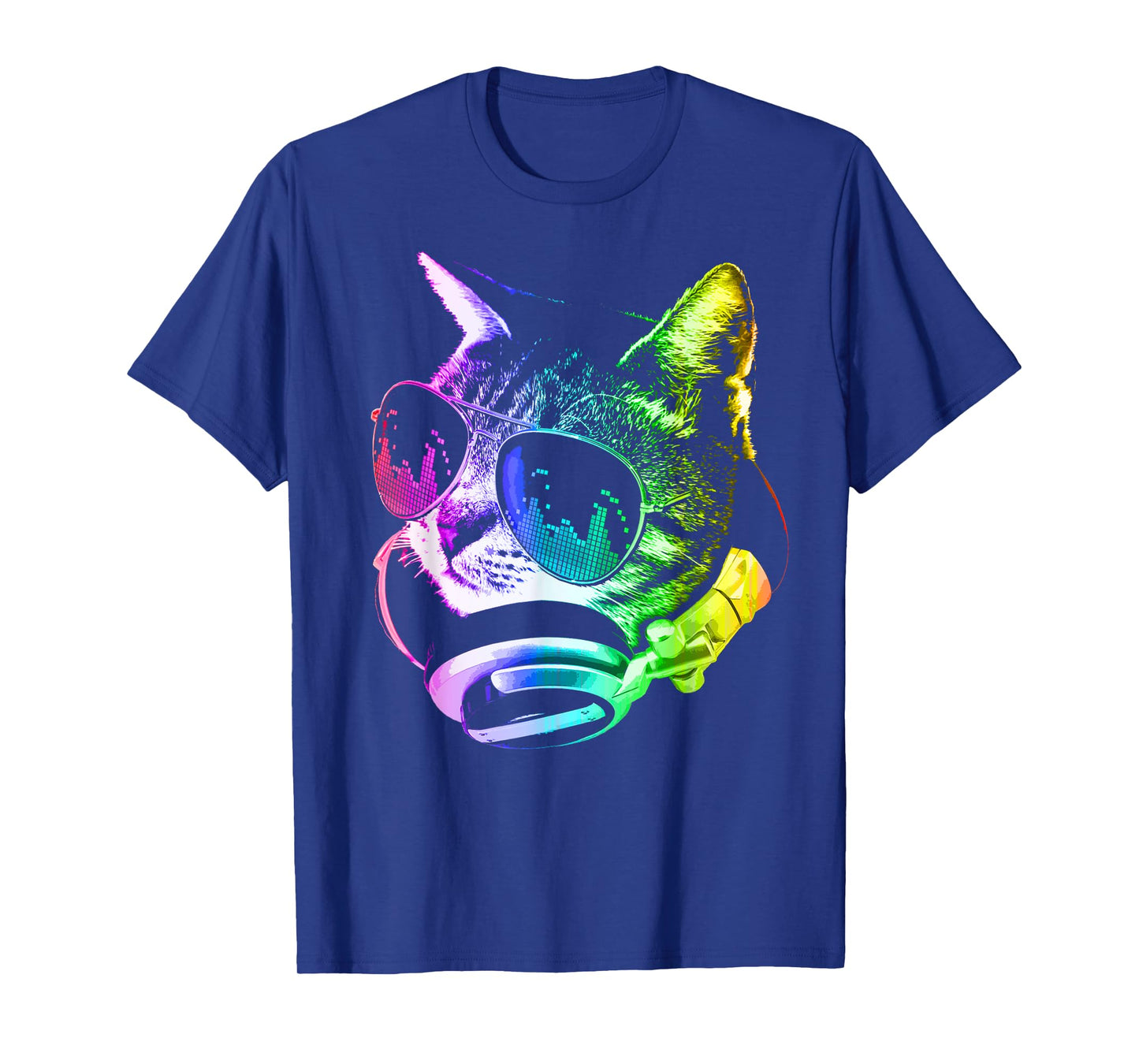 Rainbow Music Cat T-Shirt for Men Women Girls Kids