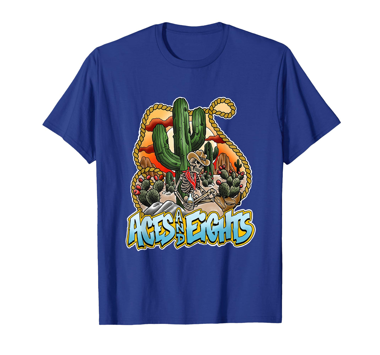 Aces And Eights Desert Scene T-Shirt