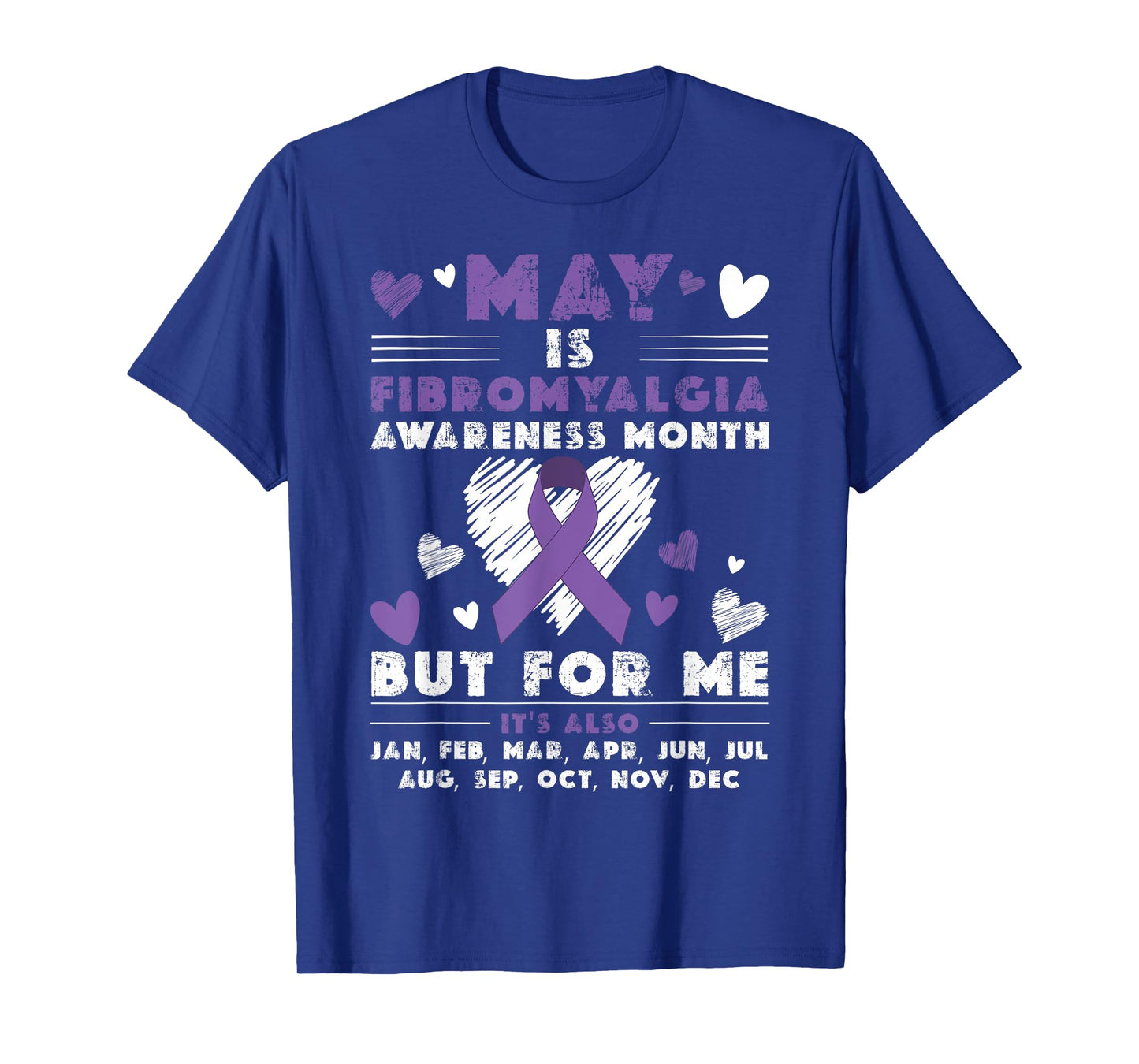 May Is Fibromyalgia Awareness Month Warrior Purple Ribbon T-Shirt