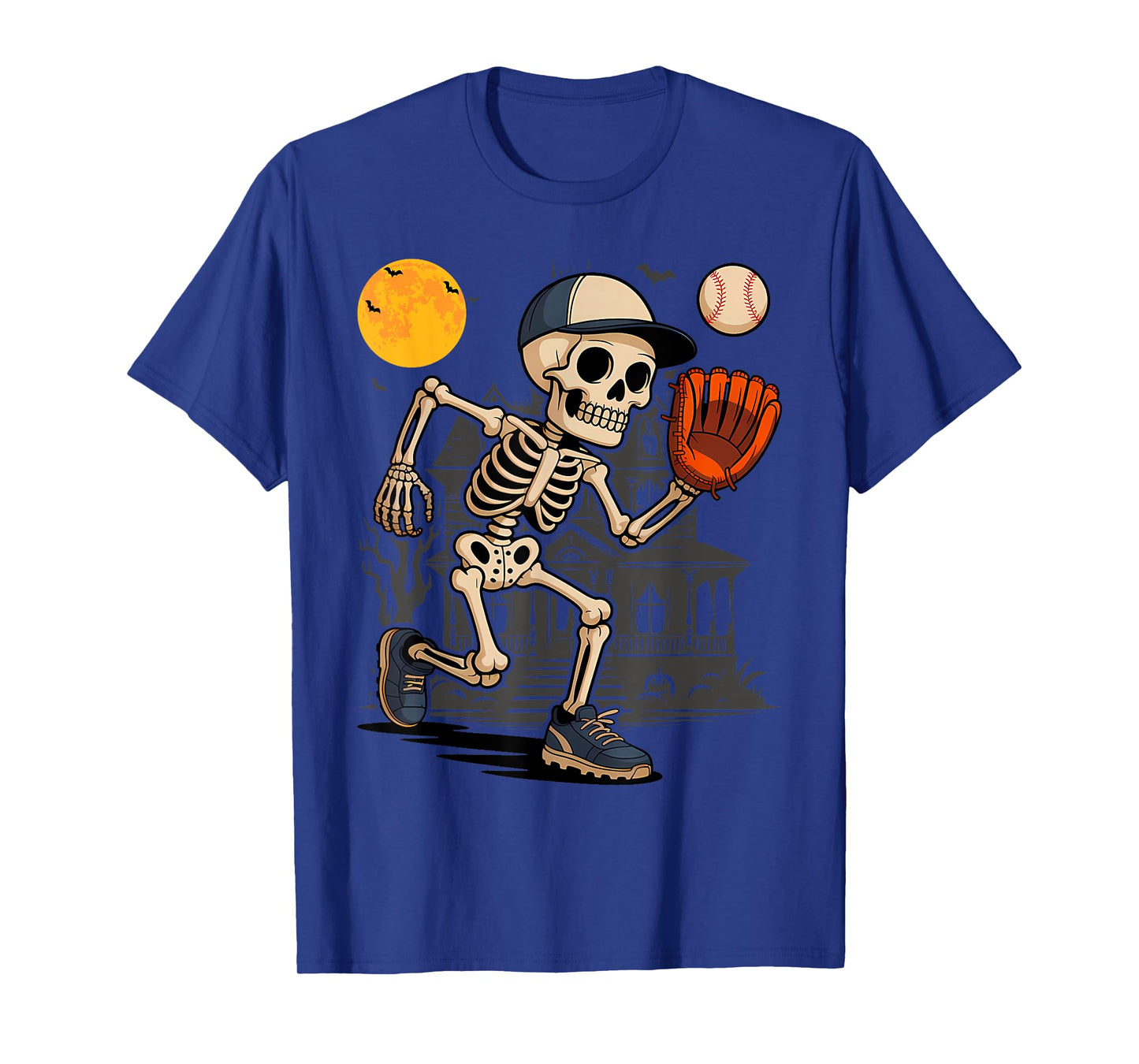 Skeleton Baseball Player Halloween Costume Sport Men Boys T-Shirt