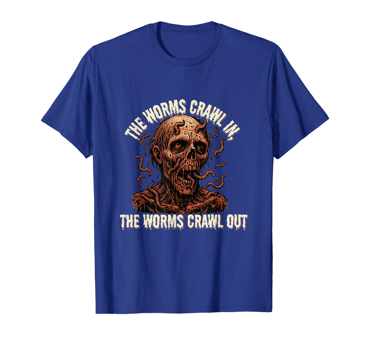 Zombie Corpse The Worms Crawl in Halloween Scary Horror T-Shirt