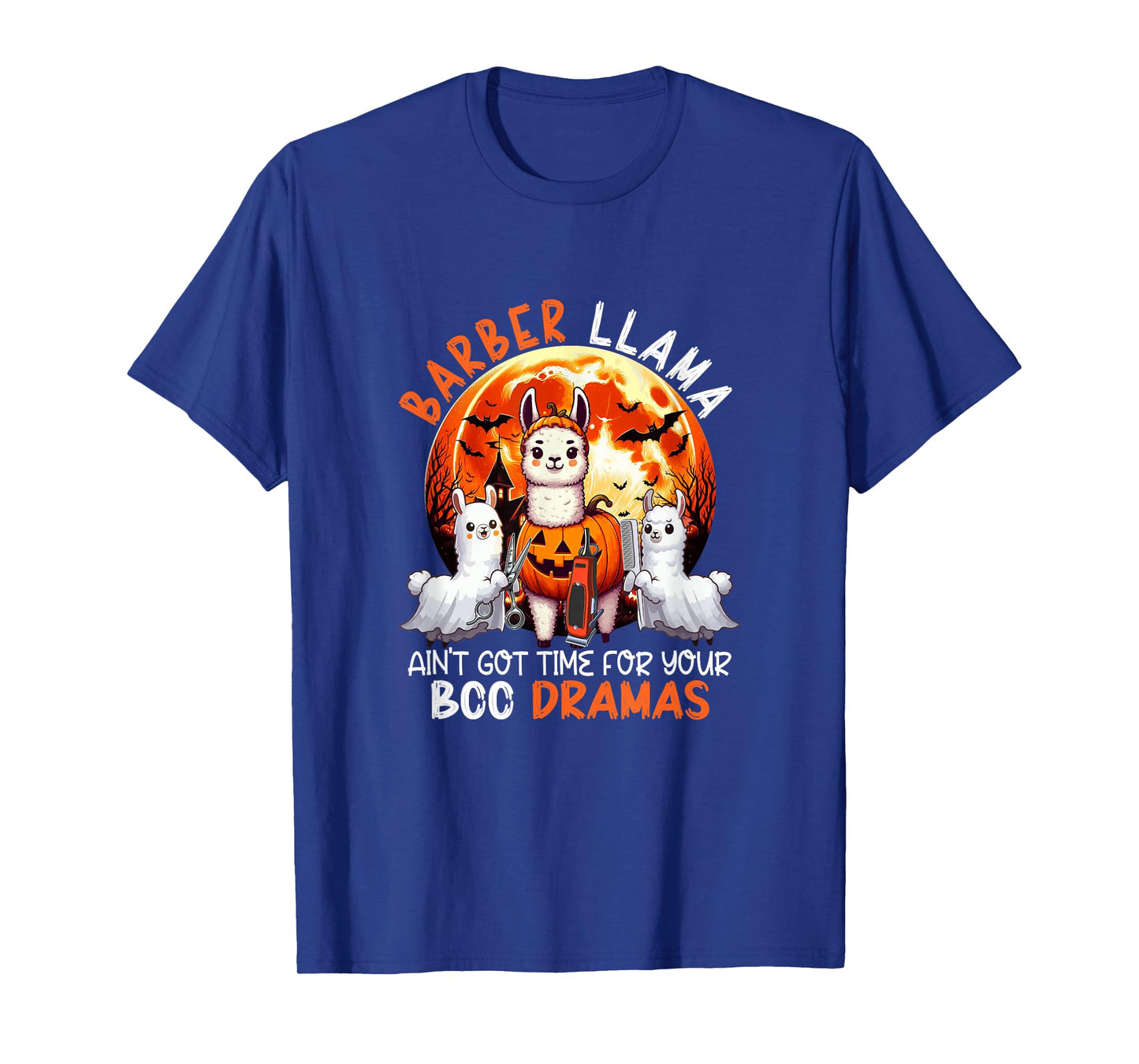 Barber Llama Funny Sarcastic Boo Dramas Halloween Job Team T-Shirt