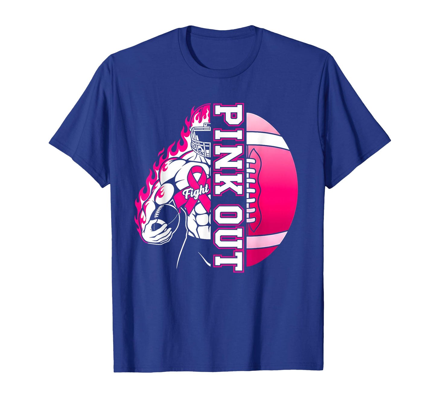 Football Pink Out Shirt Breast Cancer Awareness Month T-Shirt