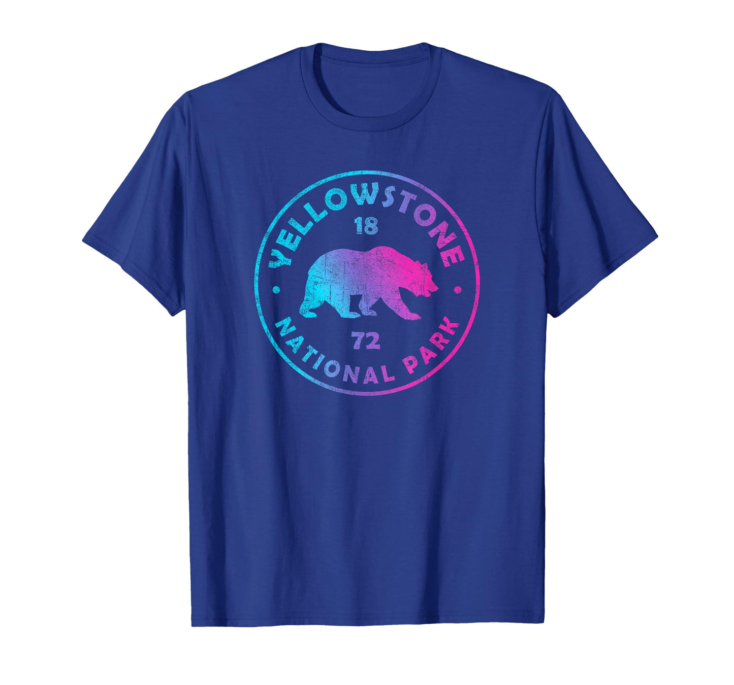 Yellowstone National Park Colorful Tie Dye Bear Boys Girls T-Shirt
