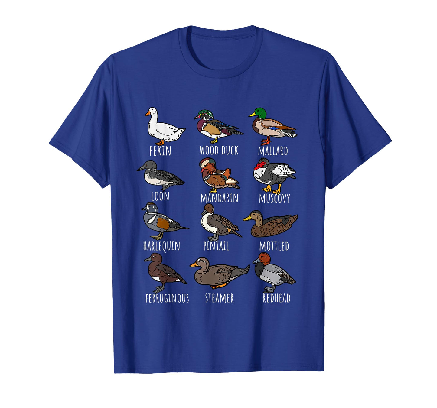Cute Duck Waterfowl Animal Species Types,Duck Wildlife Lover T-Shirt