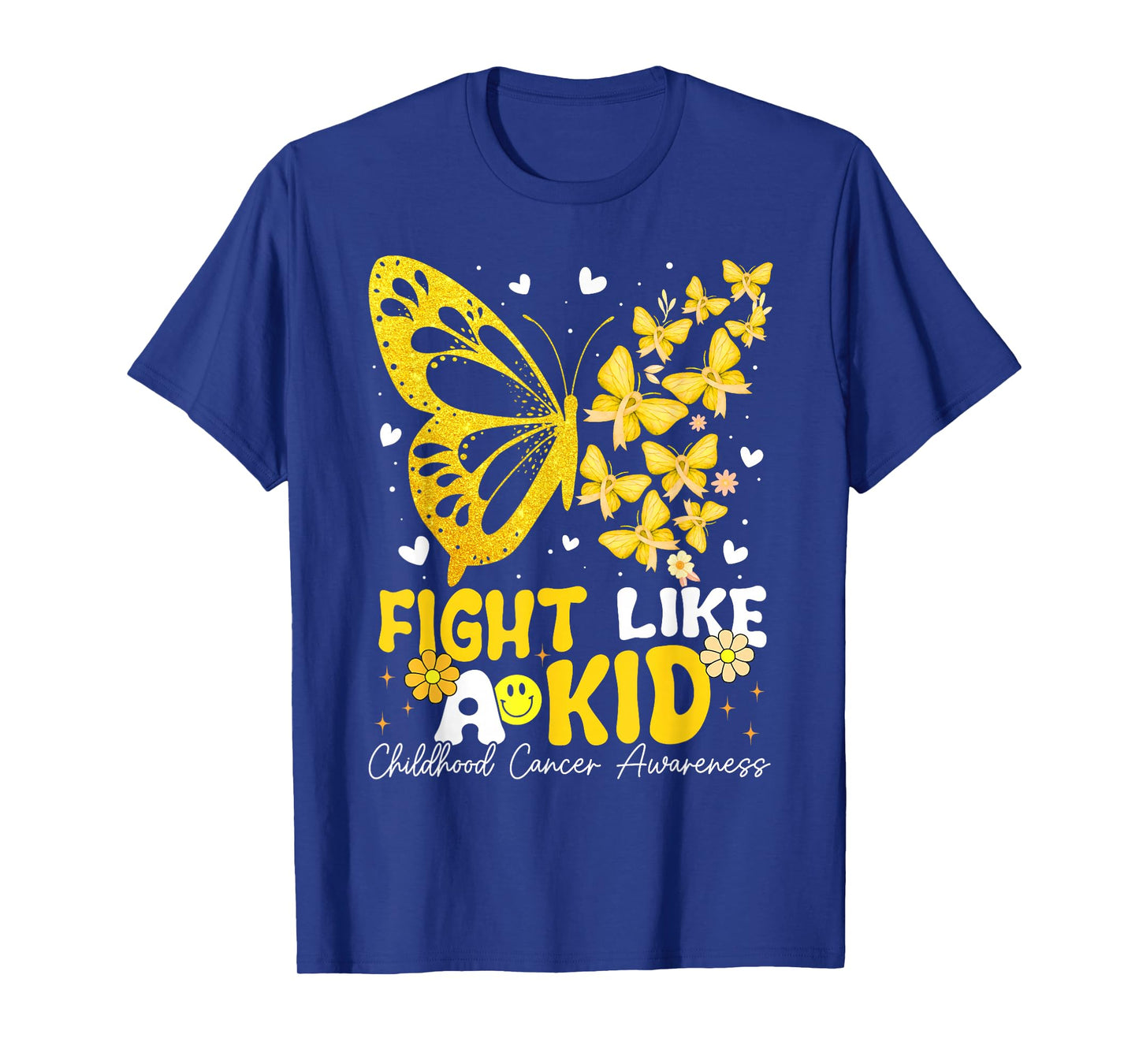Fight Like Kids Childhood Cancer Awareness Ribbon Boys Girls T-Shirt
