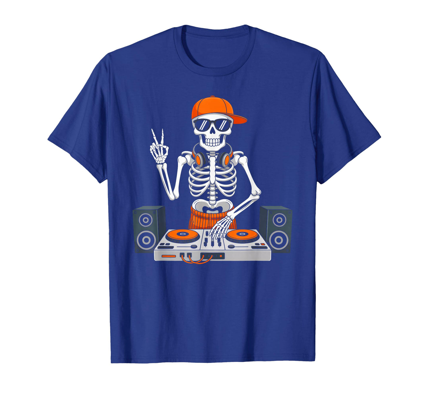 Skeleton DJ Lazy Halloween Costume Boys Men Kids Music Lover T-Shirt
