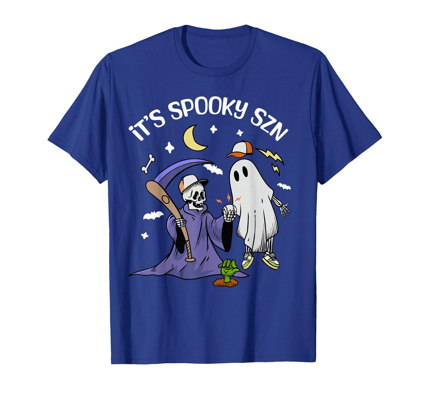 It's Spooky Season Baseball Skeleton Ghost Boys Girls Youth T-Shirt
