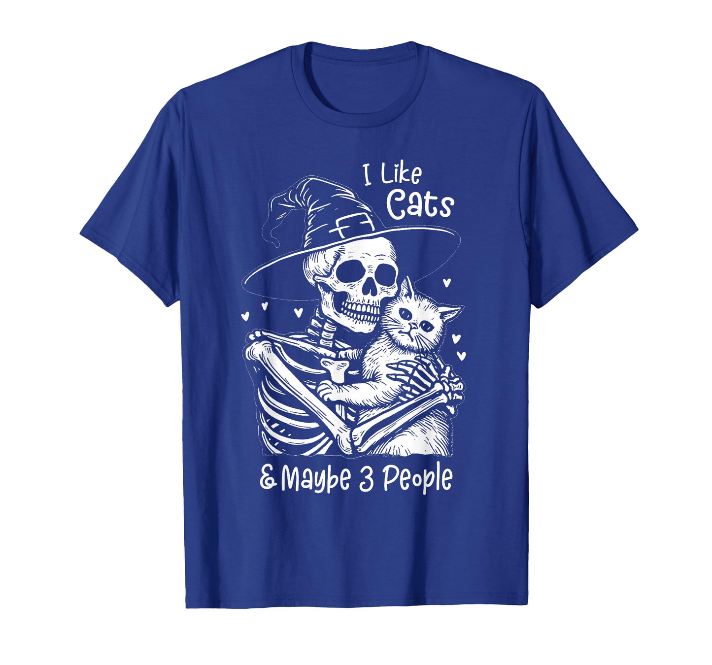 I Like Cats and Maybe 3 People, Cat Pet Halloween Skeleton T-Shirt