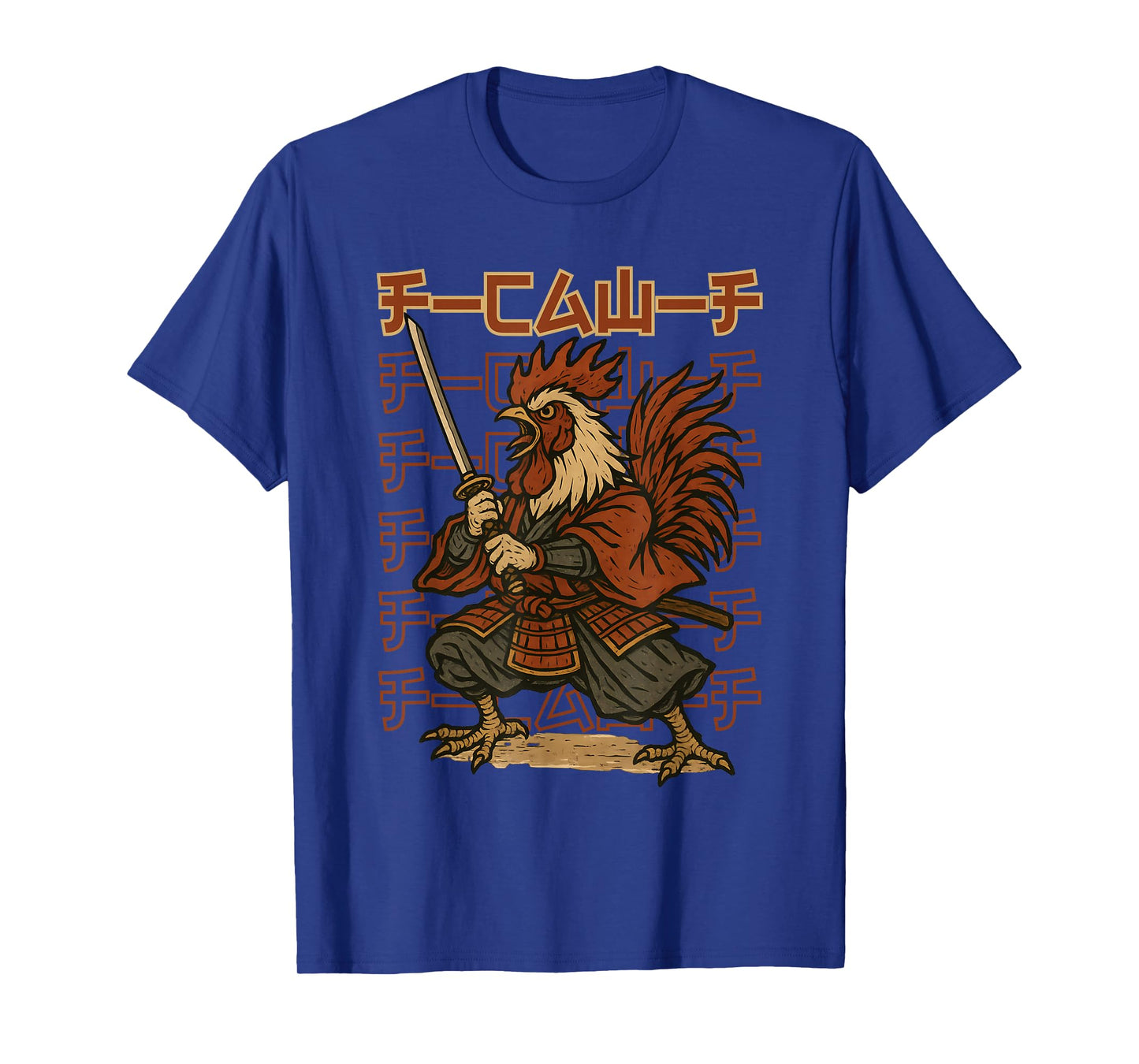 F-Caw-F Funny Samurai Rooster Japanese Warrior Anime Bushido T-Shirt