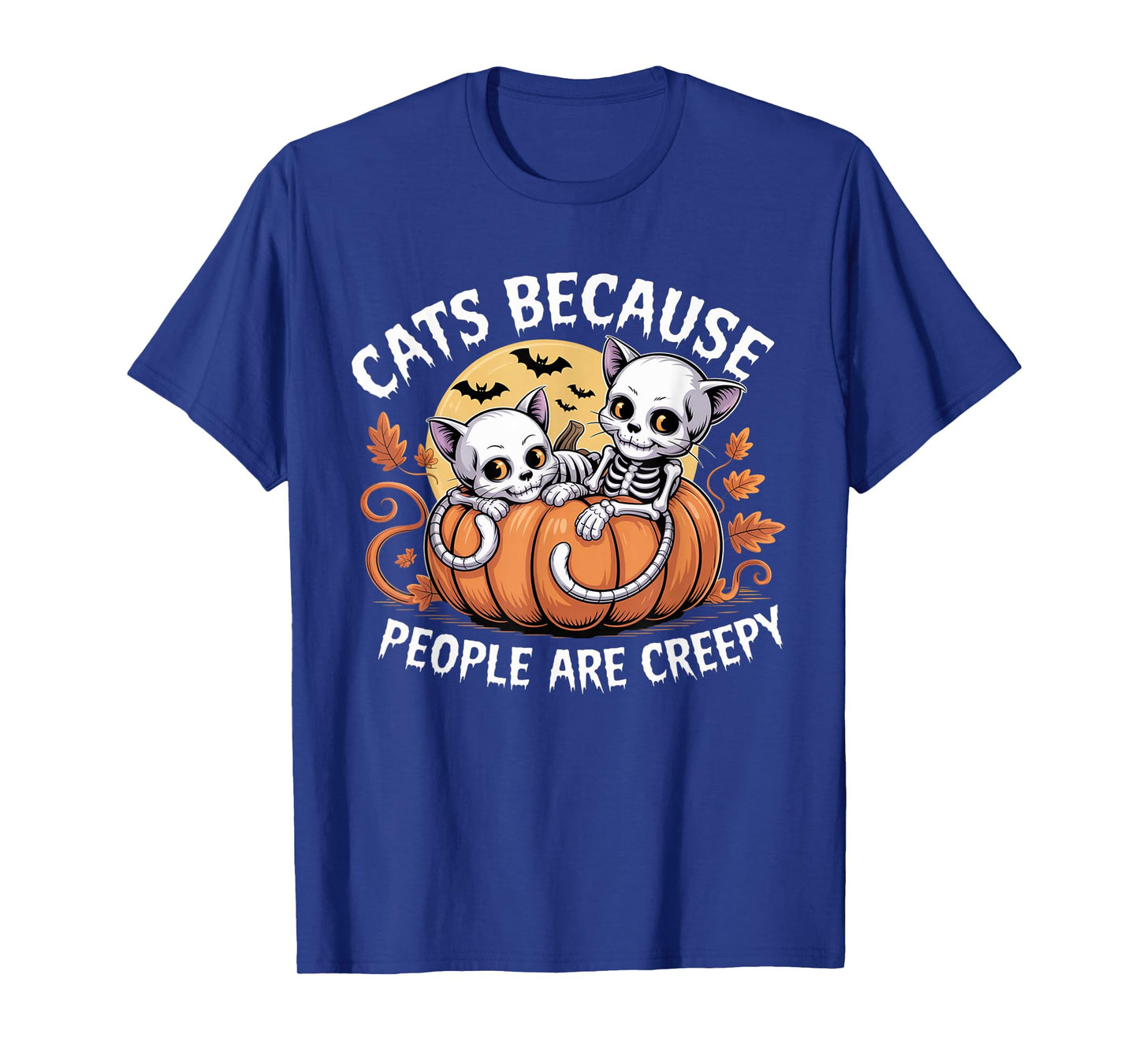 Cats Because People are Creepy Ghost Halloween Cat Mom Kids T-Shirt