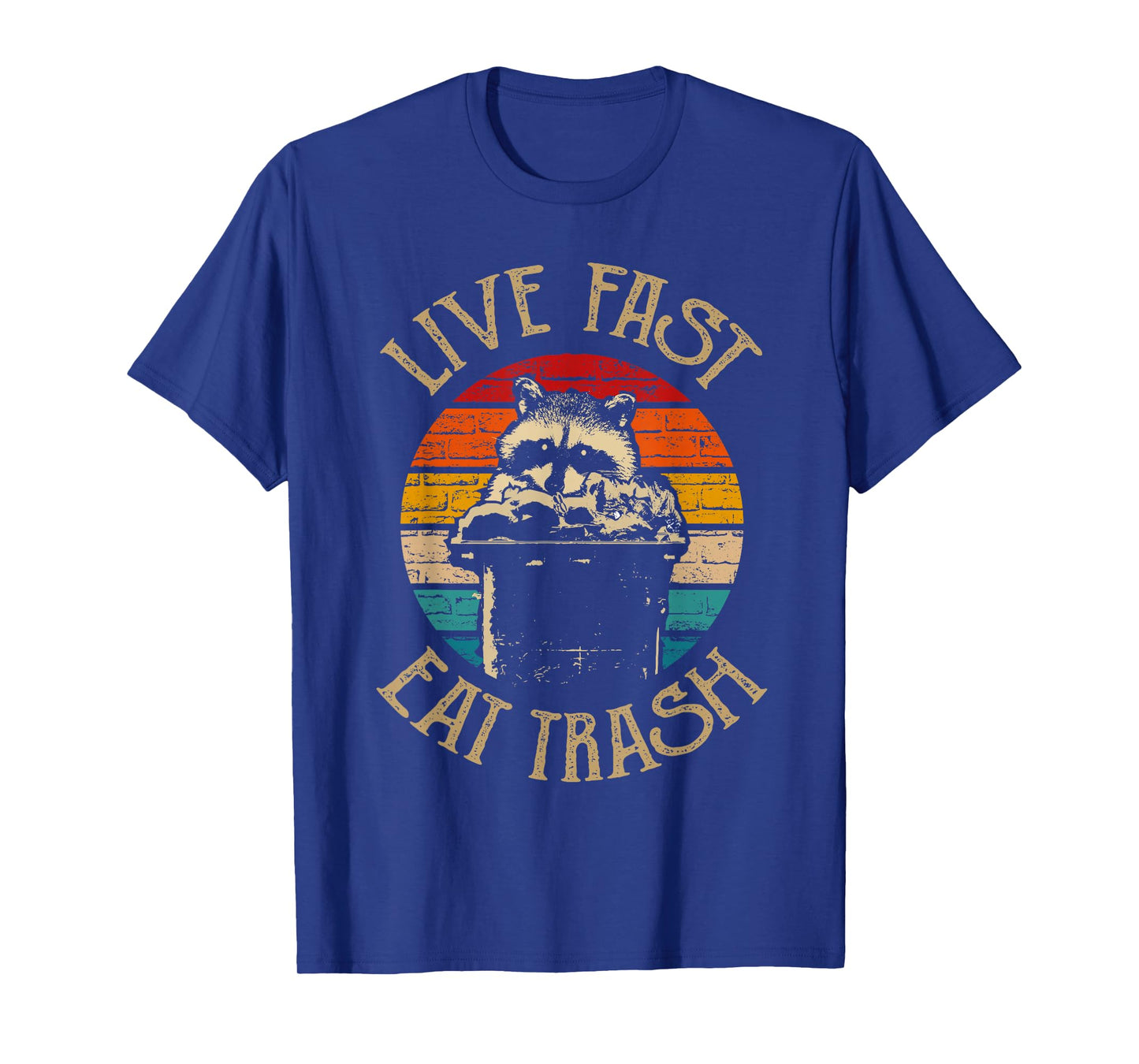 Forest Camper Gifts Live Fast Eat Trash Unisex-Adults Raccoon Camping Hiking Cycling T-Shirt Black X-Small Classic Fit Short Sleeve