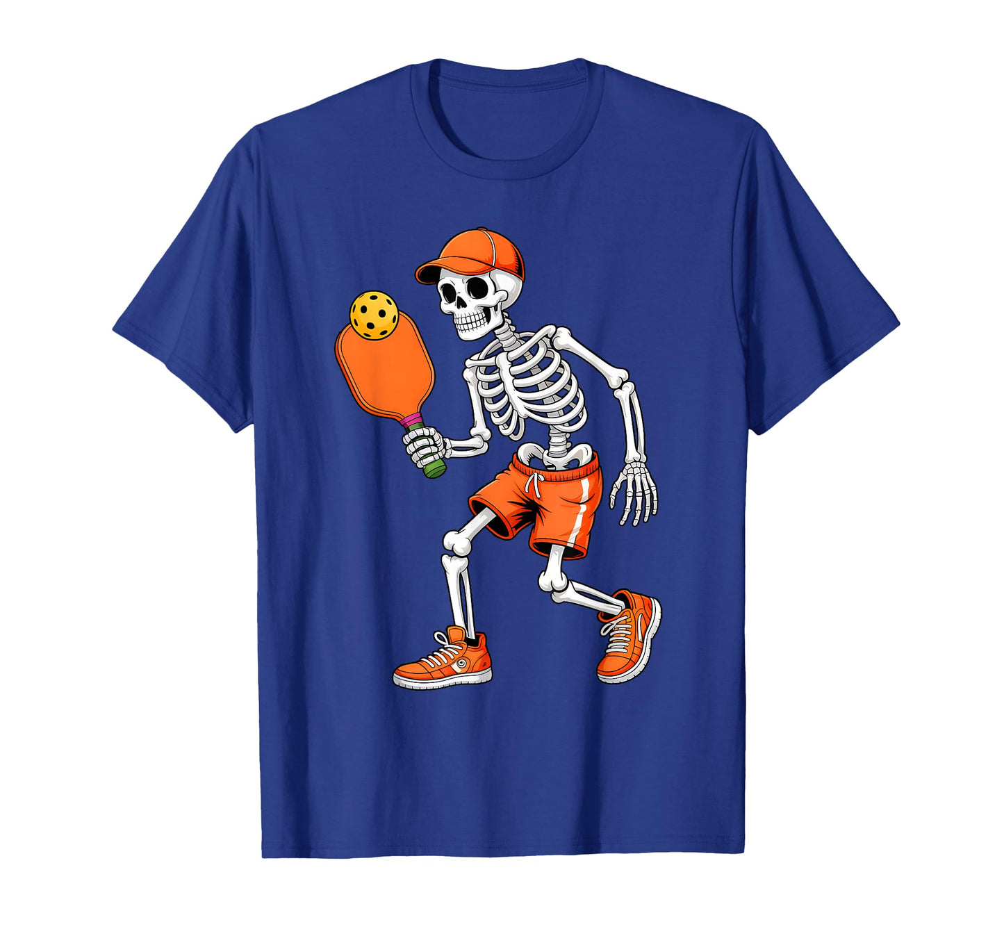 Funny Skeleton Play Pickleball Halloween Costume Boys Men T-Shirt