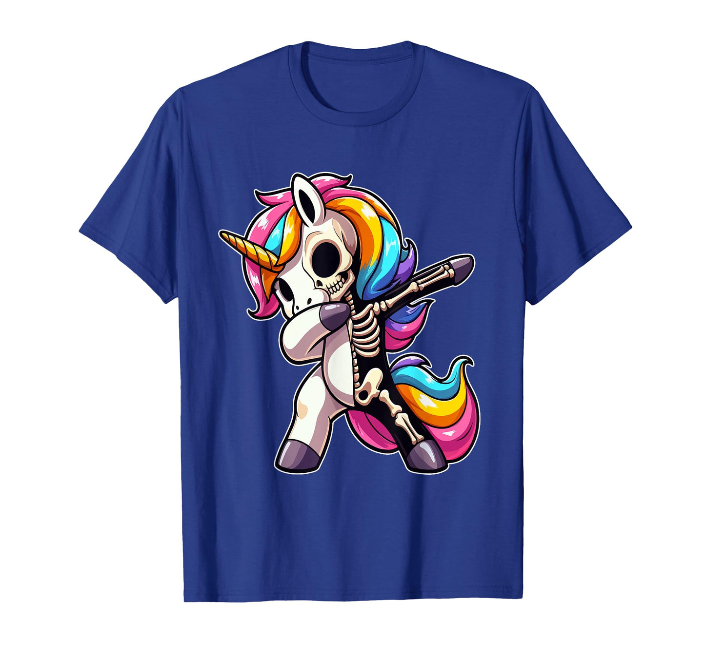 Dabbing Unicorn Half Skeleton Halloween Costume Lover Kids T-Shirt