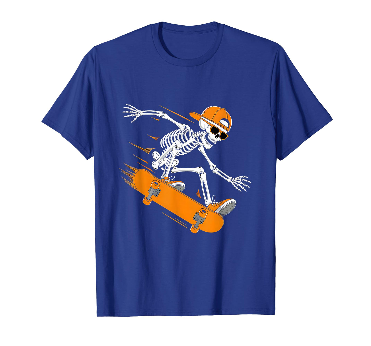 Halloween Skeleton Skateboard Funny Skateboarding Teens Boys T-Shirt