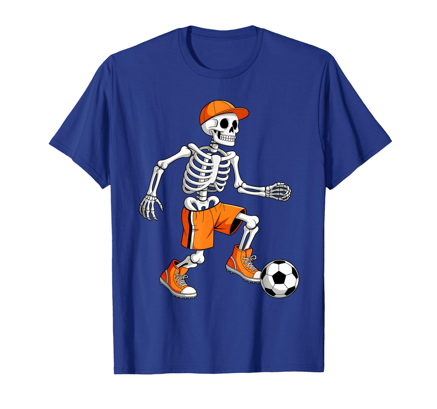 Funny Skeleton Play Soccer Halloween Costume Boys Men Kids T-Shirt