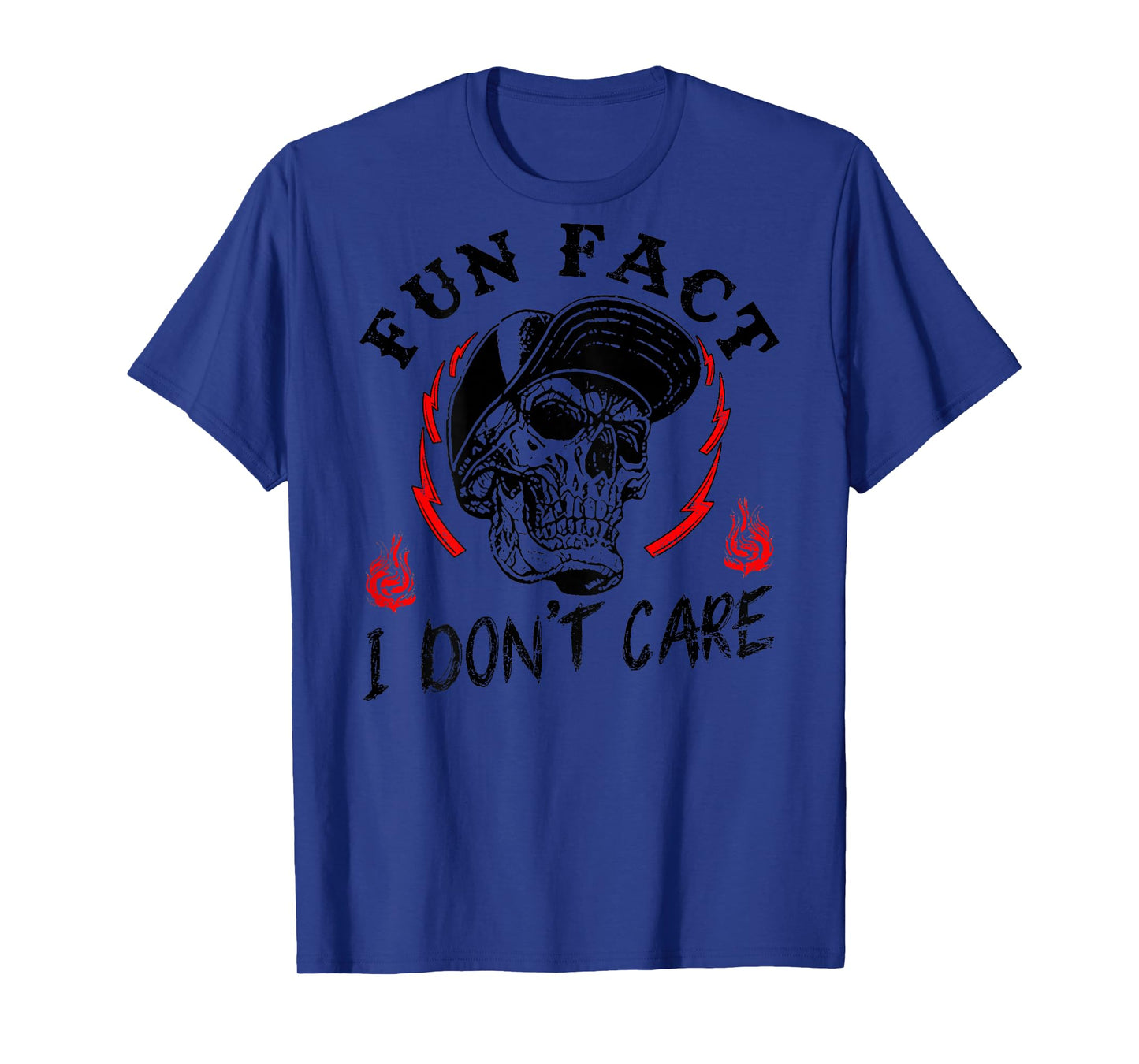Fun Fact I Don't Care Funny Skeleton Sarcastic (On Back) T-Shirt