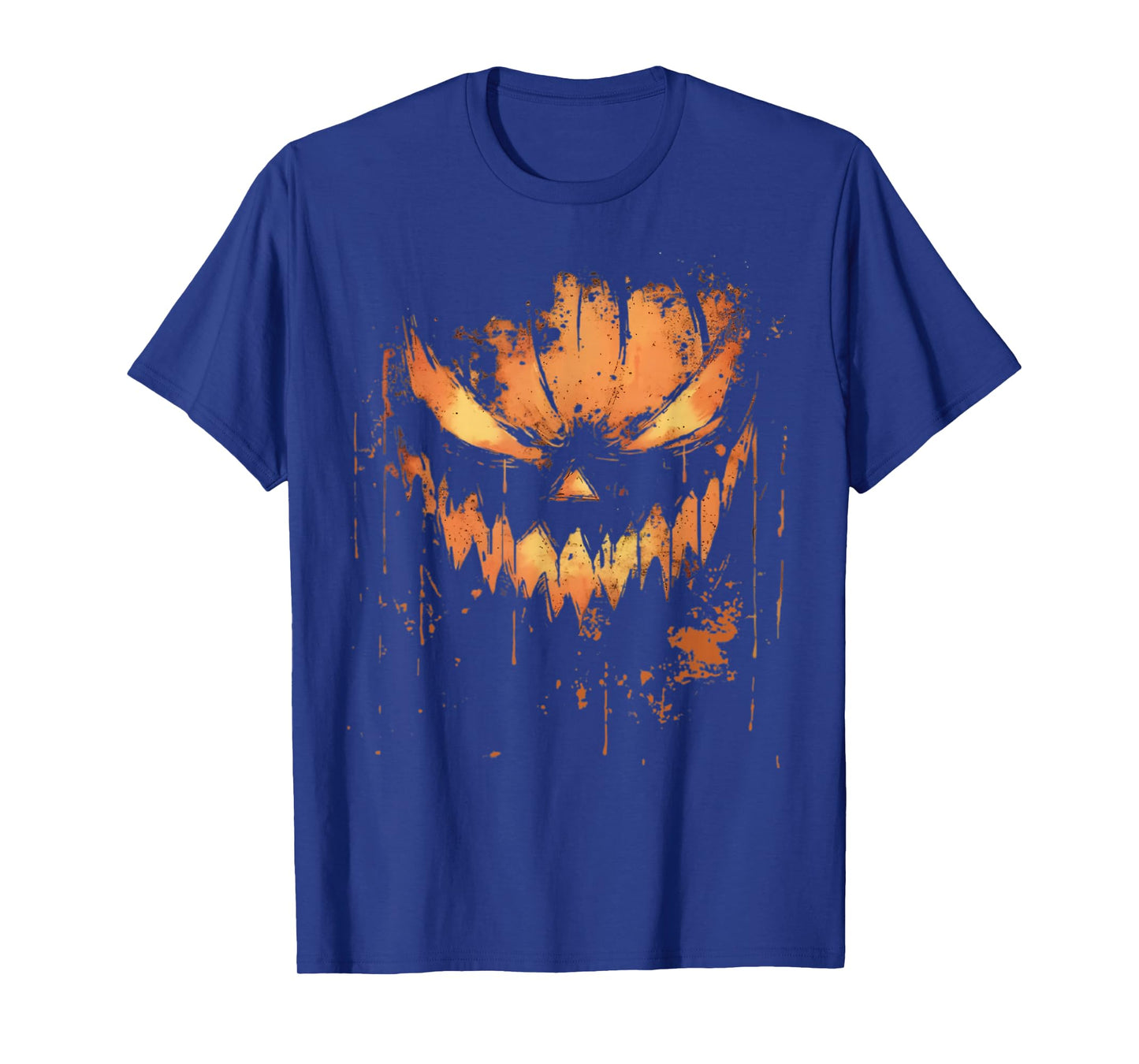 Scary Carved Jack O Lantern Face Pumpkin Halloween Men Boys T-Shirt