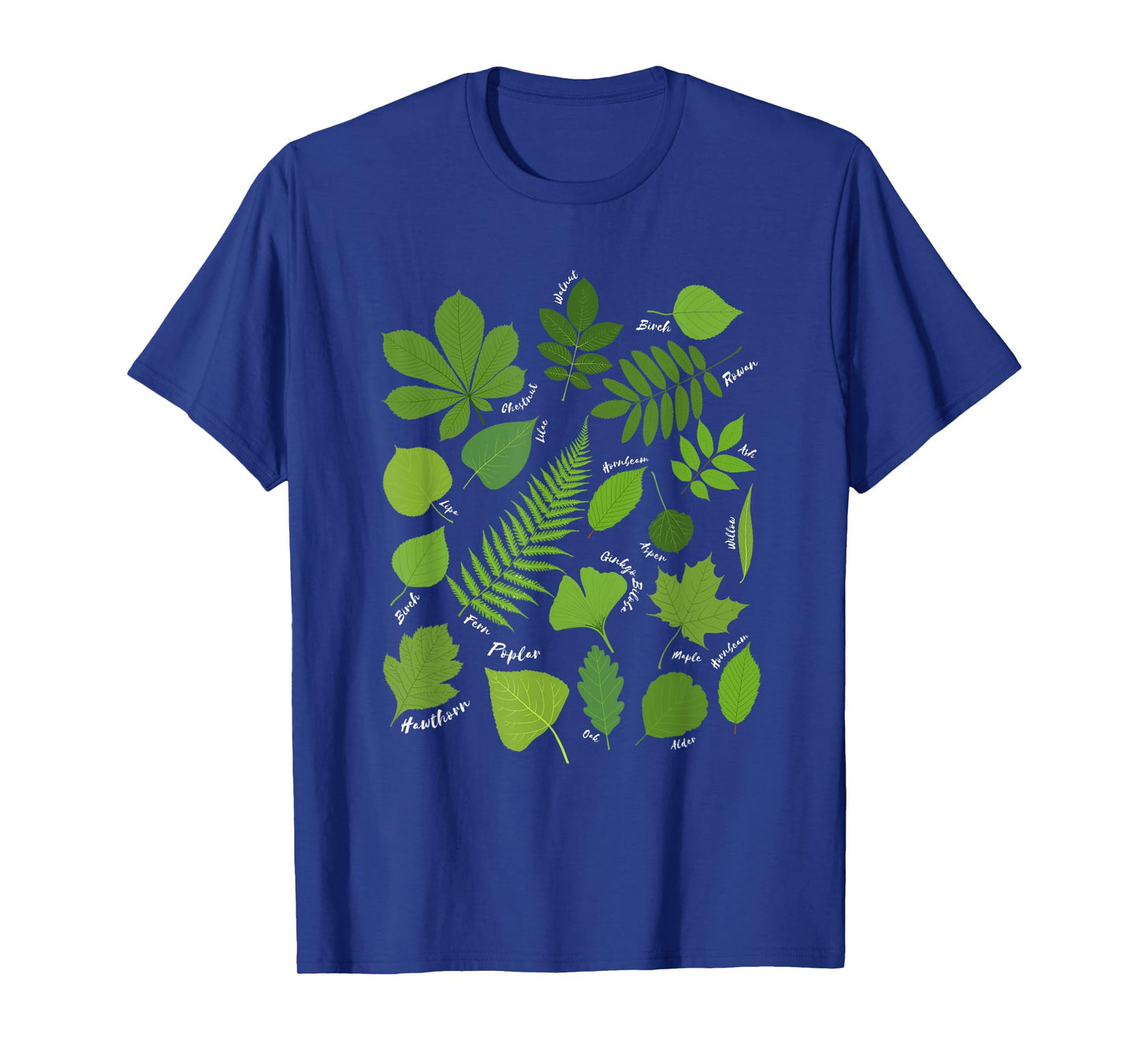 Different Types of Tree Leaves Common Leaves Nature Lovers T-Shirt