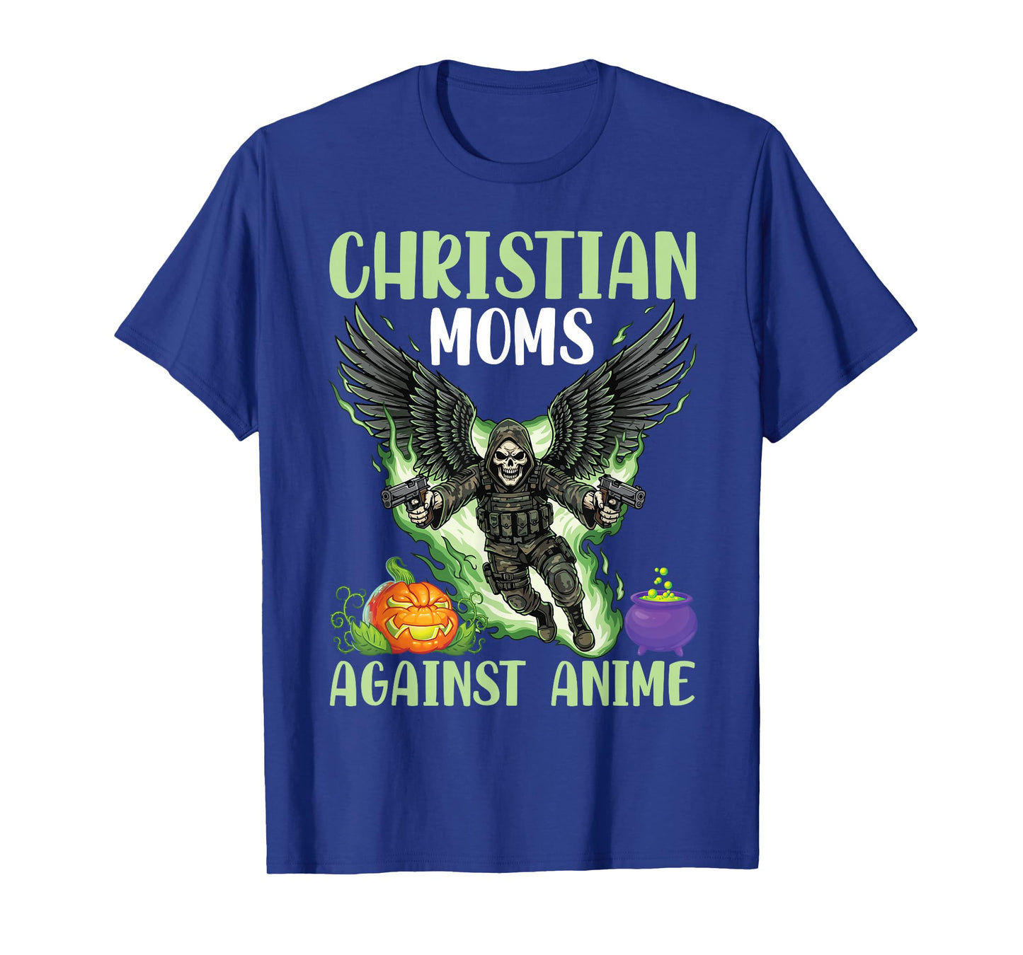 Christian Moms Against Anime Skeleton Angel Wings Pumpkin T-Shirt