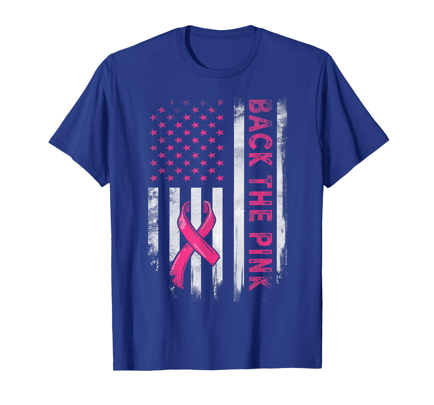 Back The Pink Us Flag Breast Cancer Awareness Women Men Kids T-Shirt