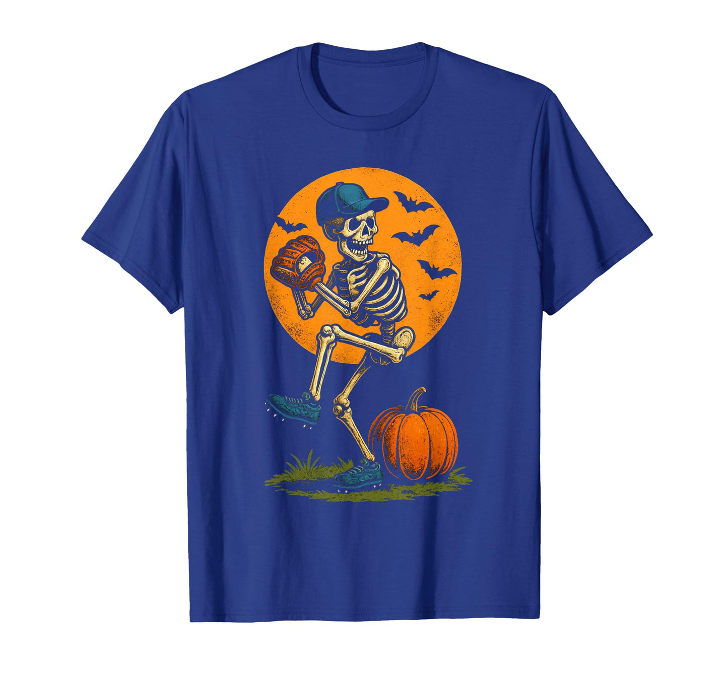 Skeleton Baseball Pitcher Funny Halloween Baseball Lover T-Shirt