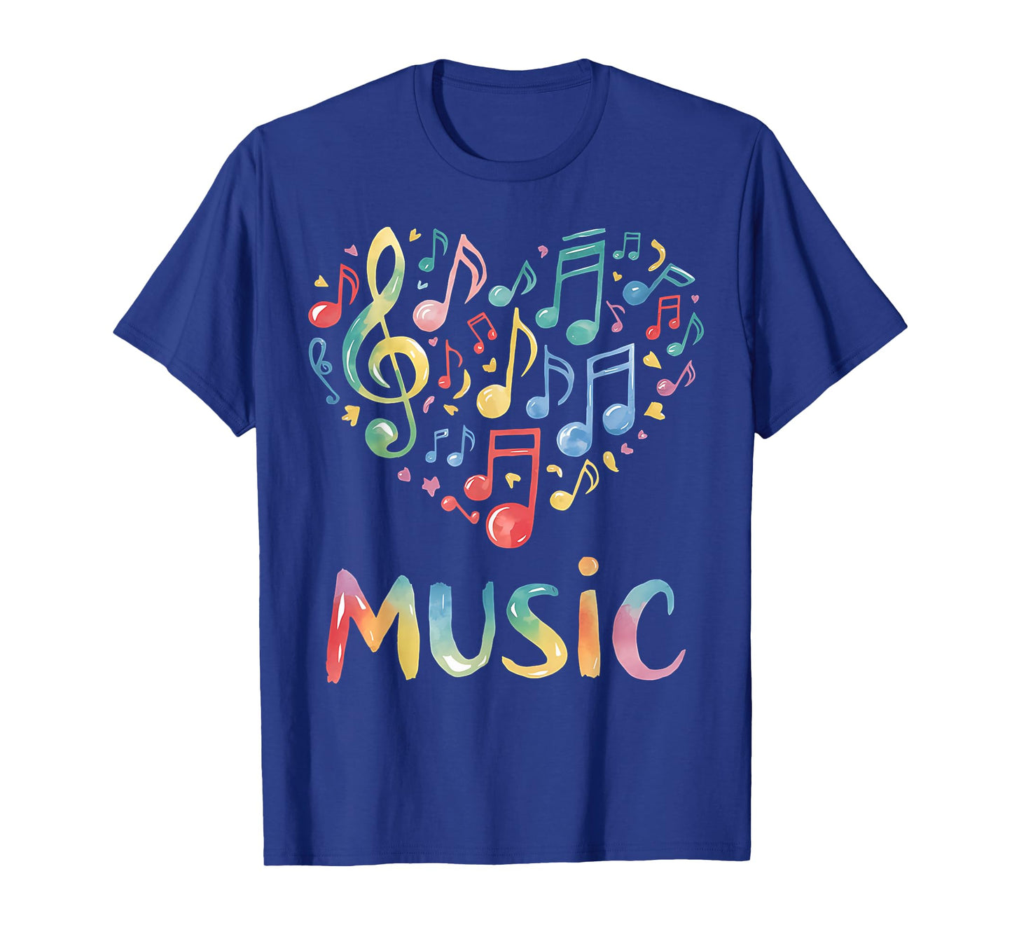 Music Lover Colorful Musical Notes Treble Clef Heart T-Shirt